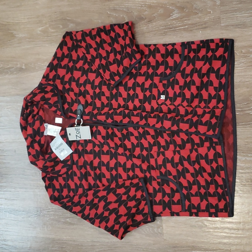 (L) NWT Zoē Made in Canada Cottagecore Comfortable Cardigan Geometric Canadian